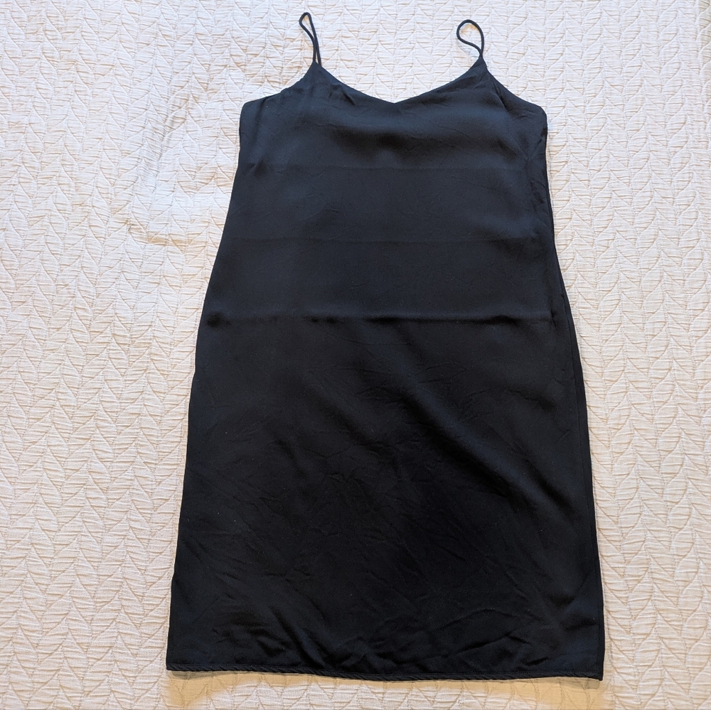 Vince Lined Spaghetti Strap Mini Slip Dress